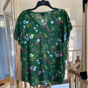 Floral Green Women's Top
